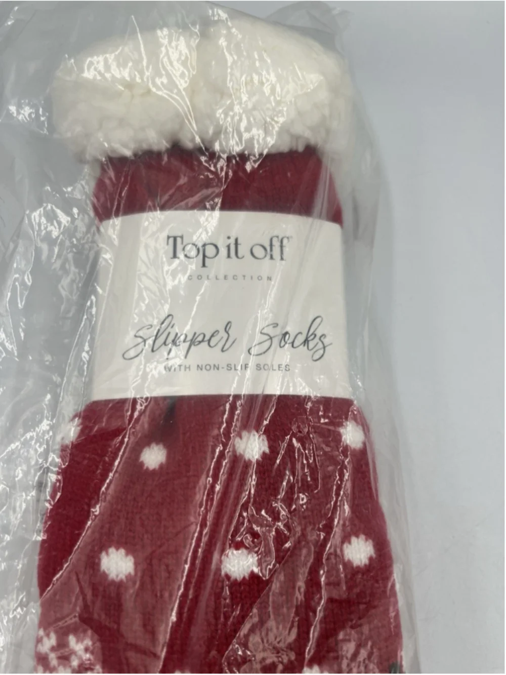 Top It Off Slipper Socks REINDEER Soft COZY WHEN YOUR FEET ARE FREEZZING SEE